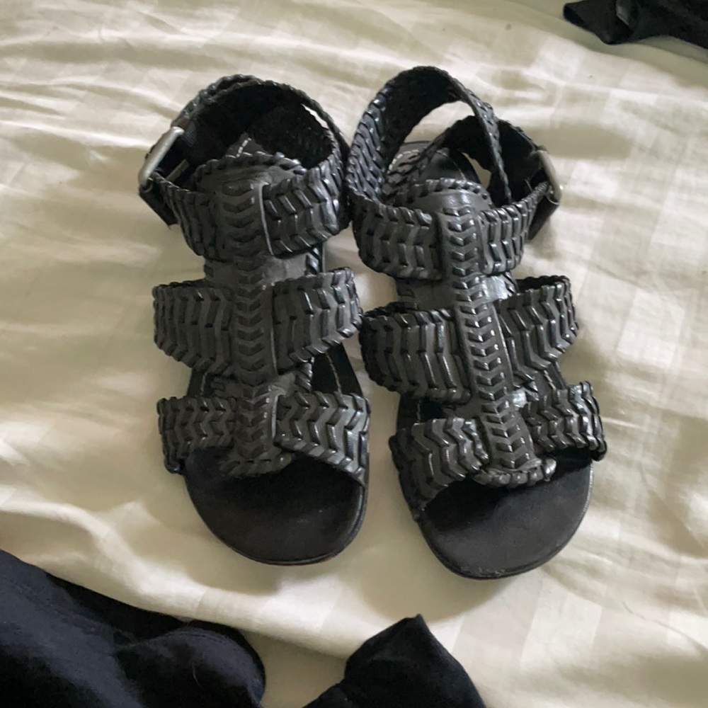 ALLSAINTS SPITALFIELDS JACKS PLACE SIZE 38. REAL LEATHER GLADIATOR SANDALS.